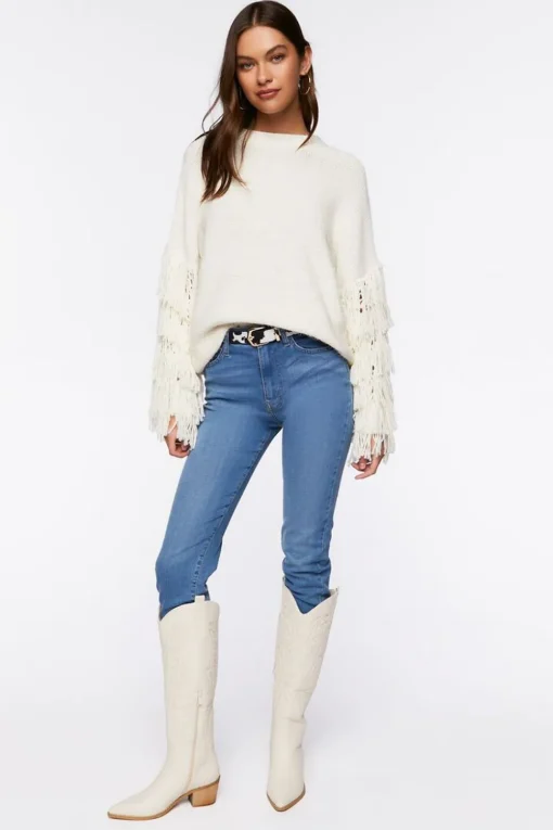 Chunky Fringe-Trim Sweater
