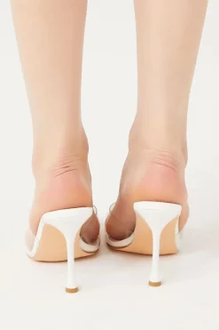 Clear-Vamp Faux Croc Heels