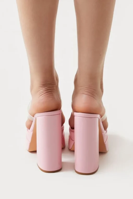 Clear-Vamp Stacked Platform Heels