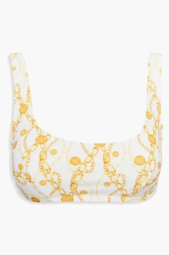 Coin & Chain Print Bikini Top