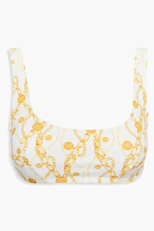 Coin & Chain Print Bikini Top