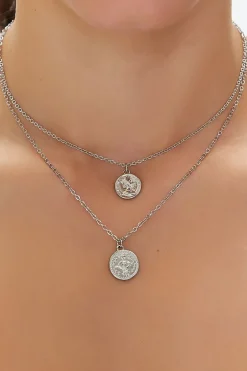 Coin Pendant Layered Necklace