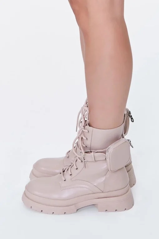 Coin Purse Lace-Up Combat Boots