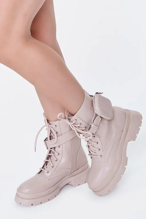 Coin Purse Lace-Up Combat Boots