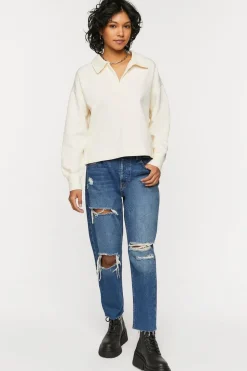 Collared Drop-Sleeve Pullover