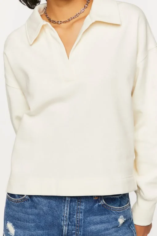 Collared Drop-Sleeve Pullover
