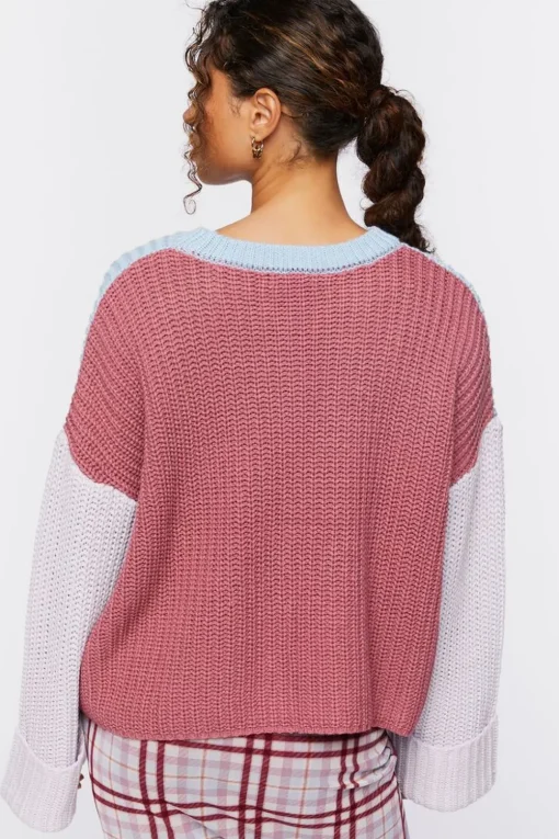 Colorblock Bell-Sleeve Sweater