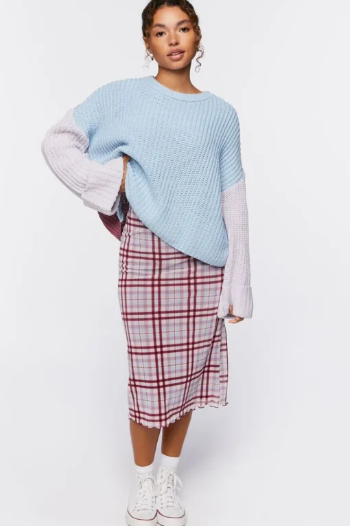 Colorblock Bell-Sleeve Sweater
