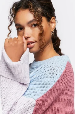 Colorblock Bell-Sleeve Sweater