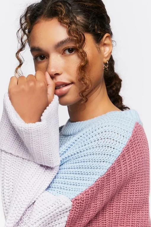 Colorblock Bell-Sleeve Sweater