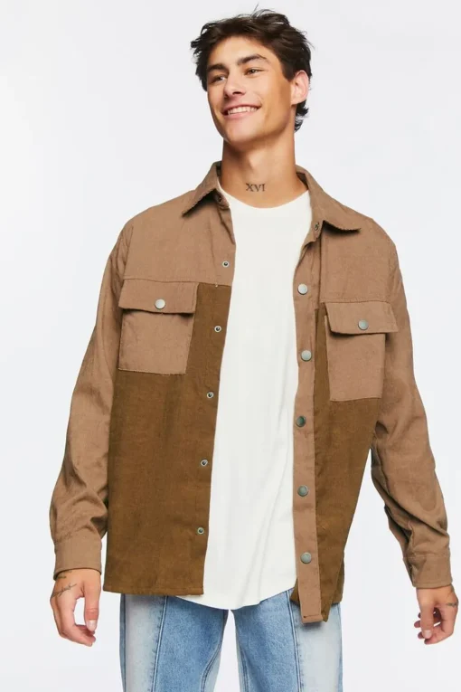 Colorblock Corduroy Shirt