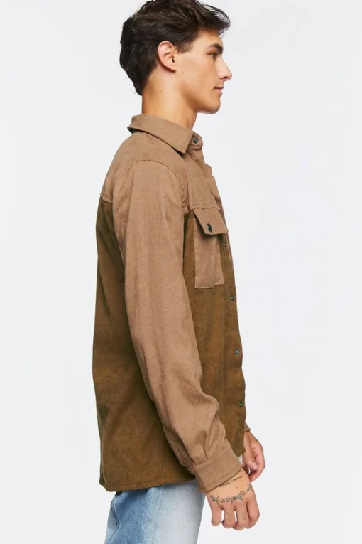 Colorblock Corduroy Shirt
