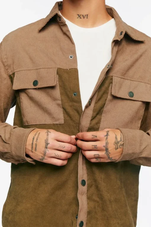 Colorblock Corduroy Shirt