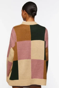 Colorblock Mock Neck Sweater