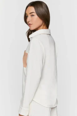 Colorblock Patch-Pocket Pajama Shirt