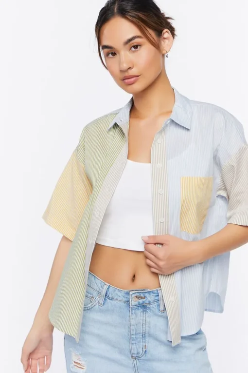Colorblock Striped Shirt
