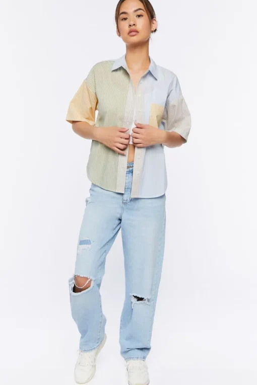 Colorblock Striped Shirt