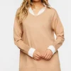 Combo Sweater Shirt Dress