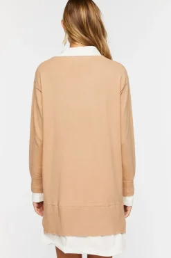 Combo Sweater Shirt Dress