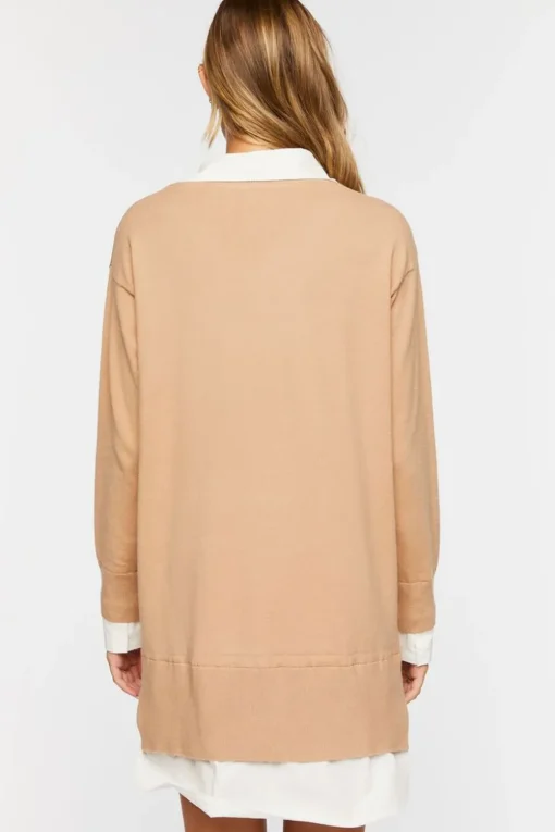 Combo Sweater Shirt Dress