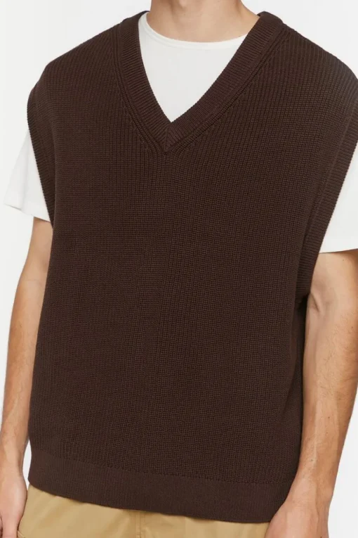 Contrast-Hem Sweater Vest