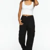 Contrast-Seam Cargo Straight-Leg Pants