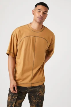 Contrast-Stitch Crew Neck Tee