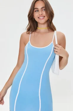 Contrast-Trim Bodycon Mini Dress