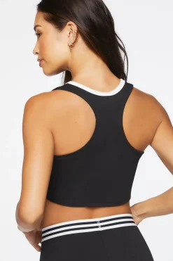 Contrast-Trim Lounge Cropped Tank Top