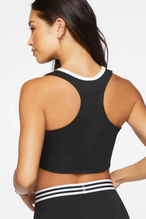 Contrast-Trim Lounge Cropped Tank Top