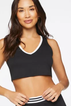 Contrast-Trim Lounge Cropped Tank Top