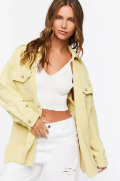 Corduroy Button-Front Shacket