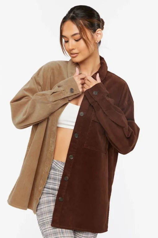 Corduroy Colorblock Shacket
