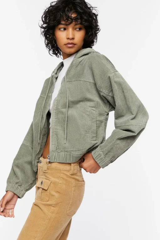 Corduroy Hooded Jacket