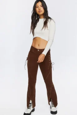 Corduroy Lace-Up Pants