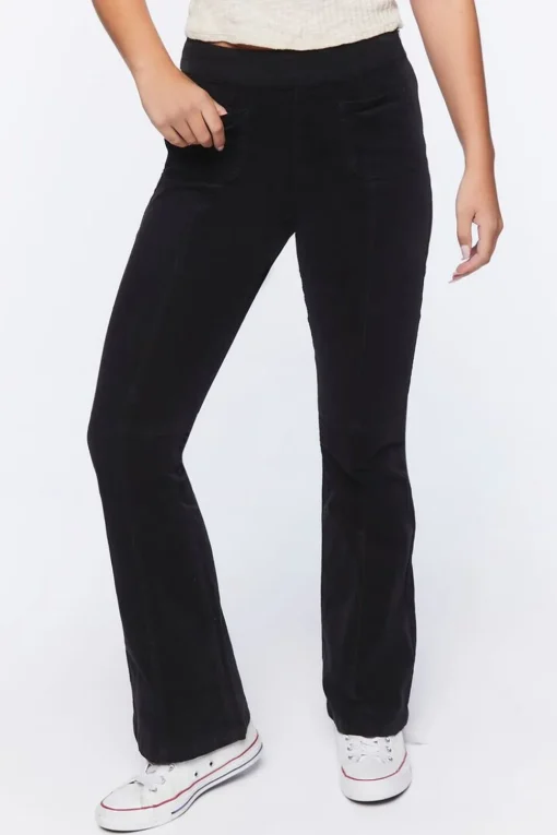 Corduroy Mid-Rise Flare Pants