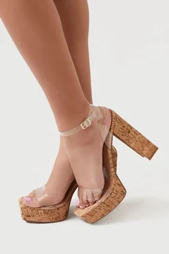 Cork Ankle-Strap Platform Heels
