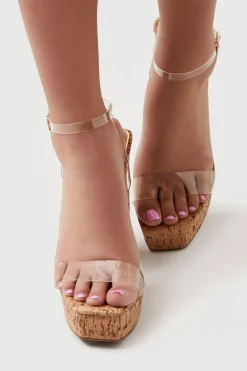 Cork Ankle-Strap Platform Heels