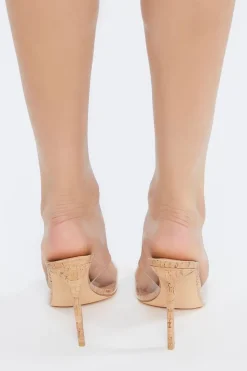 Cork Pointed Toe Stiletto Heels