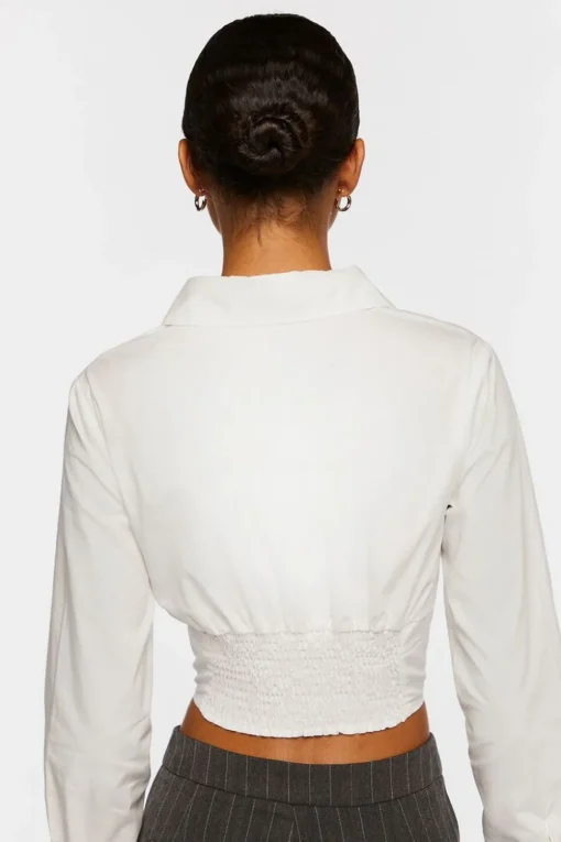 Corset Cropped Poplin Shirt