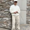 Cotton Straight-Leg Pants