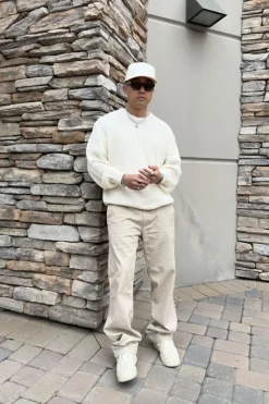 Cotton Straight-Leg Pants
