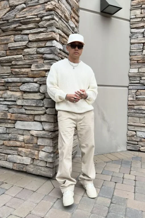 Cotton Straight-Leg Pants
