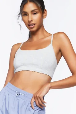 Cotton-Blend Longline Sports Bra