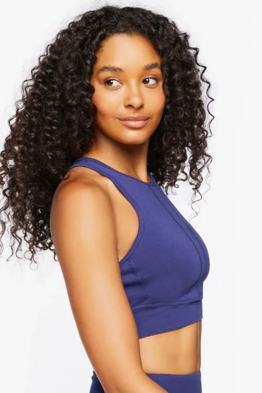 Cotton-Blend Longline Sports Bra