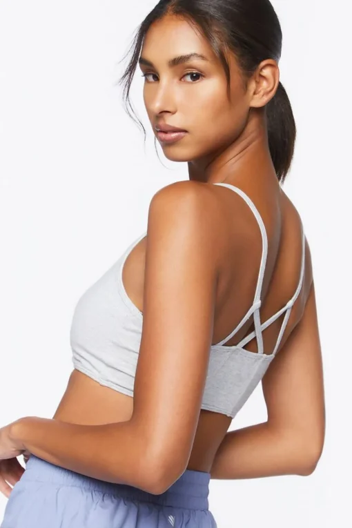 Cotton-Blend Longline Sports Bra