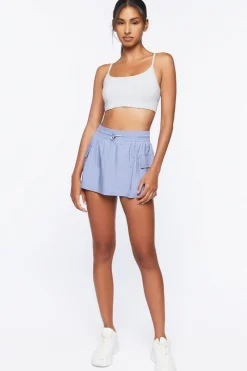 Cotton-Blend Longline Sports Bra