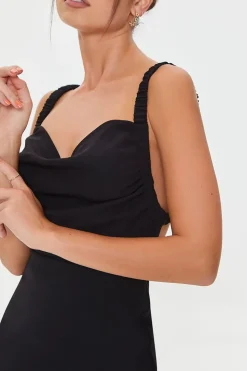Cowl Mini Bodycon Dress