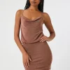 Cowl Neck Crisscross Mini Dress