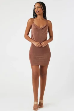 Cowl Neck Crisscross Mini Dress